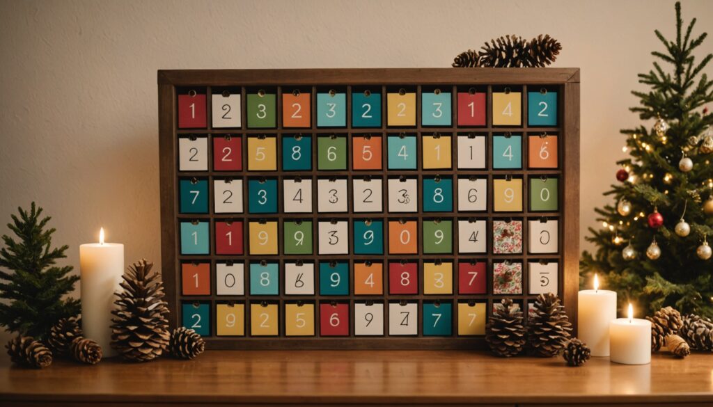 Calendrier de l'Avent fait maison avec décorations