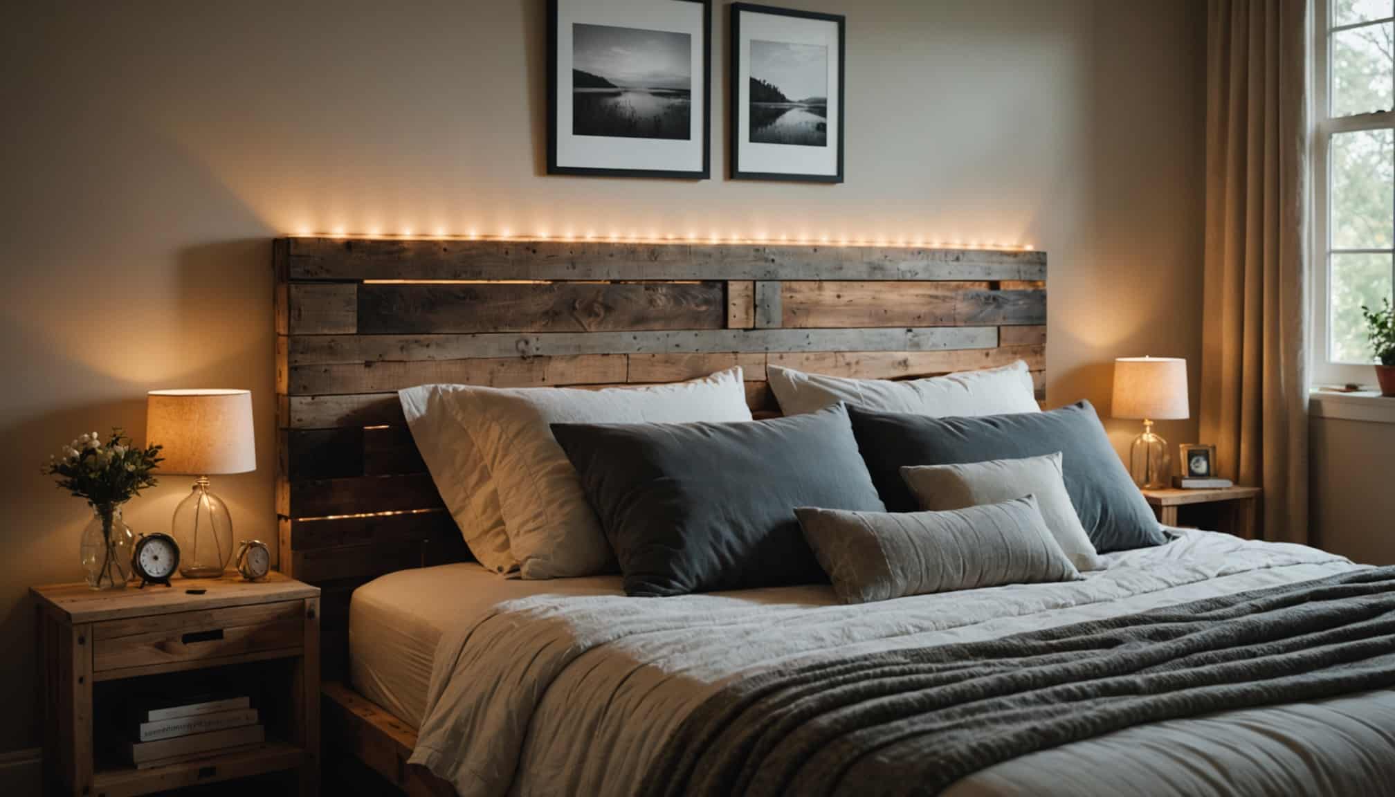 Tête de lit originale avec matériaux recyclés